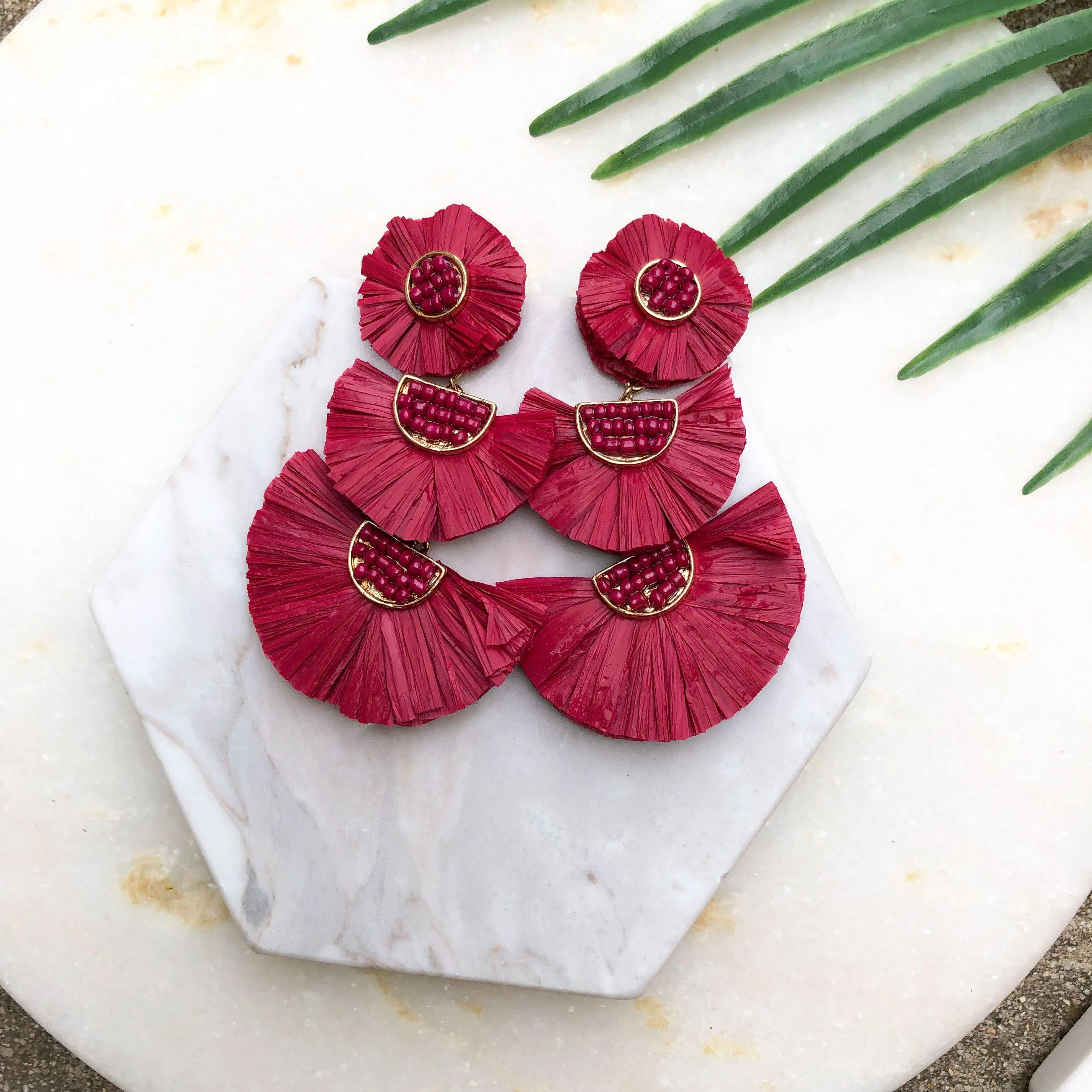 Bellini Raffia Statement Earrings - LAST CHANCE!