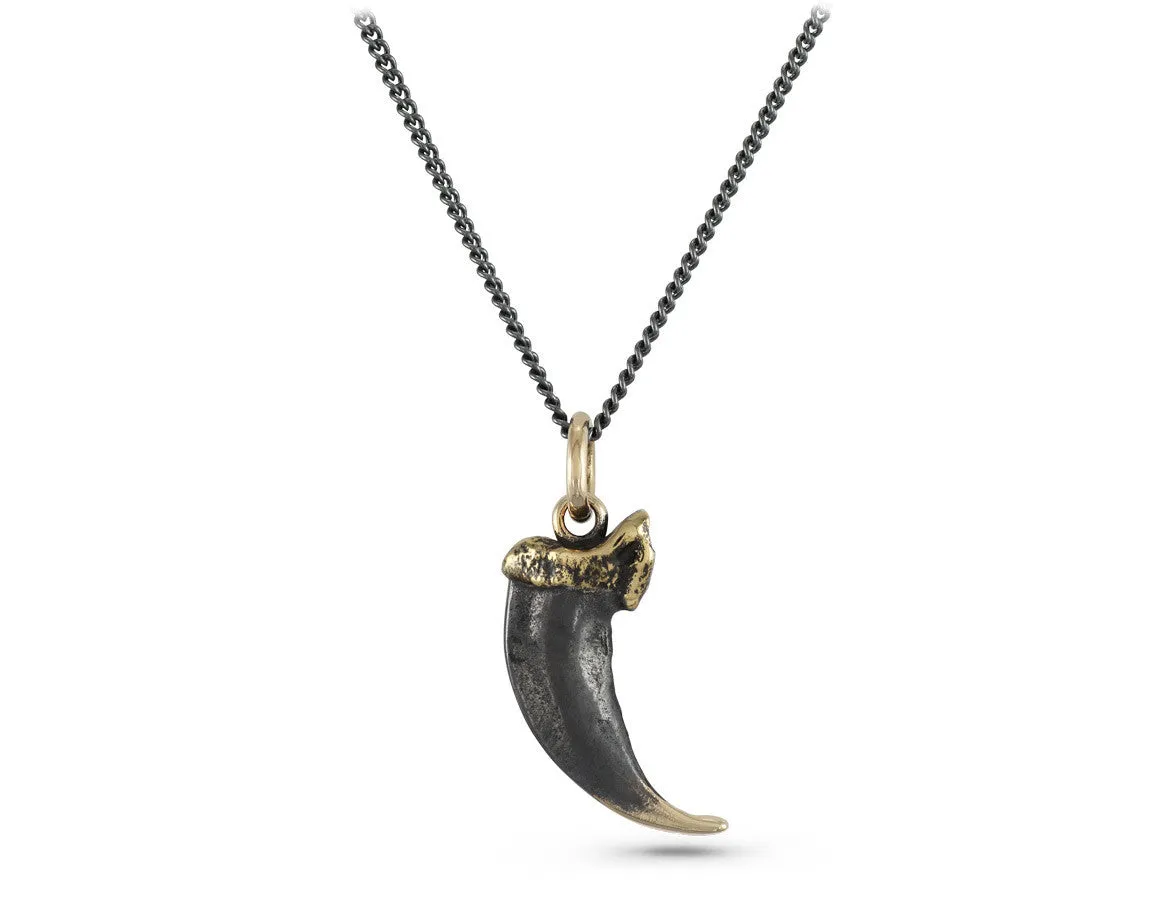 Black Wolf Claw Necklace - Bronze