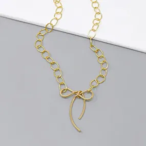 Bow Pendant Linked Chain Necklace