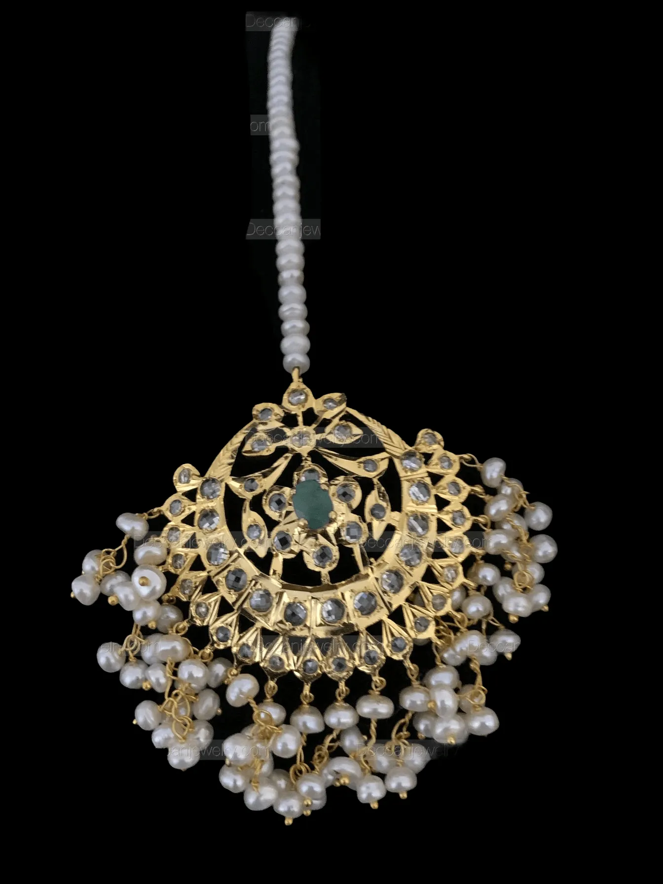 BR70 Viya bridal set in natural pearls and emeralds ( SHIPS IN 4 WEEKS)