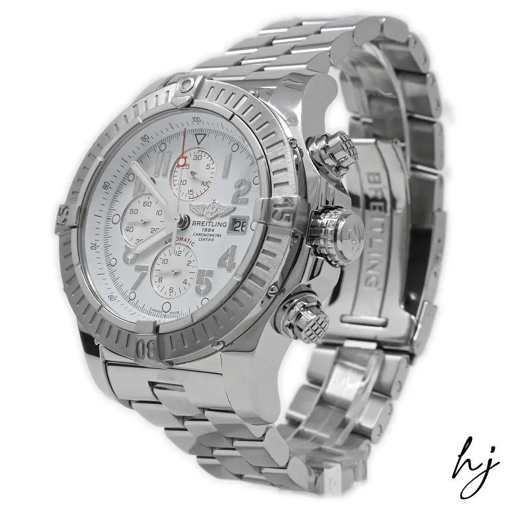 Breitling Men's Super Avenger Stainless Steel 48mm White Arabic Numeral Dial Watch Reference #: A13370