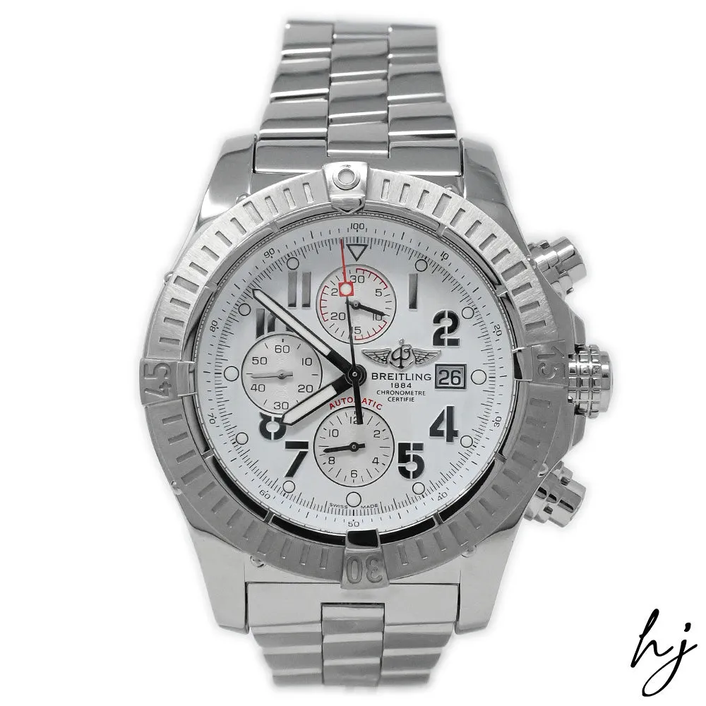 Breitling Men's Super Avenger Stainless Steel 48mm White Arabic Numeral Dial Watch Reference #: A13370