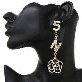 Camelia Flower Dangle Earrings