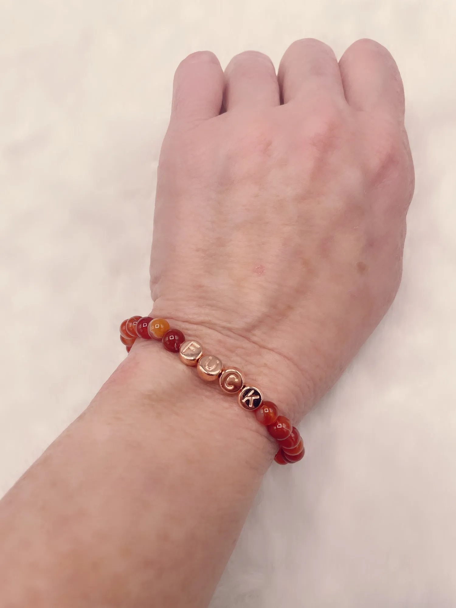 Carnelian “”Fuck” Bracelet