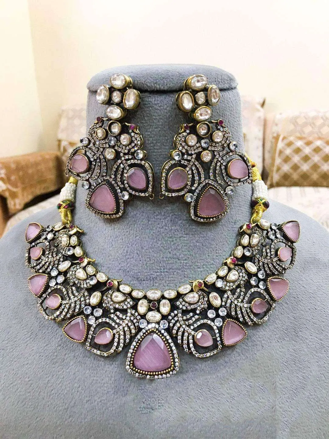 Carved Kundan Stone Necklace