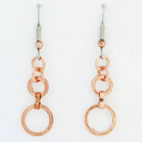 Cascade Copper 12mm Wide Circle Earrings ECD61 | Solid Copper Drop Earrings