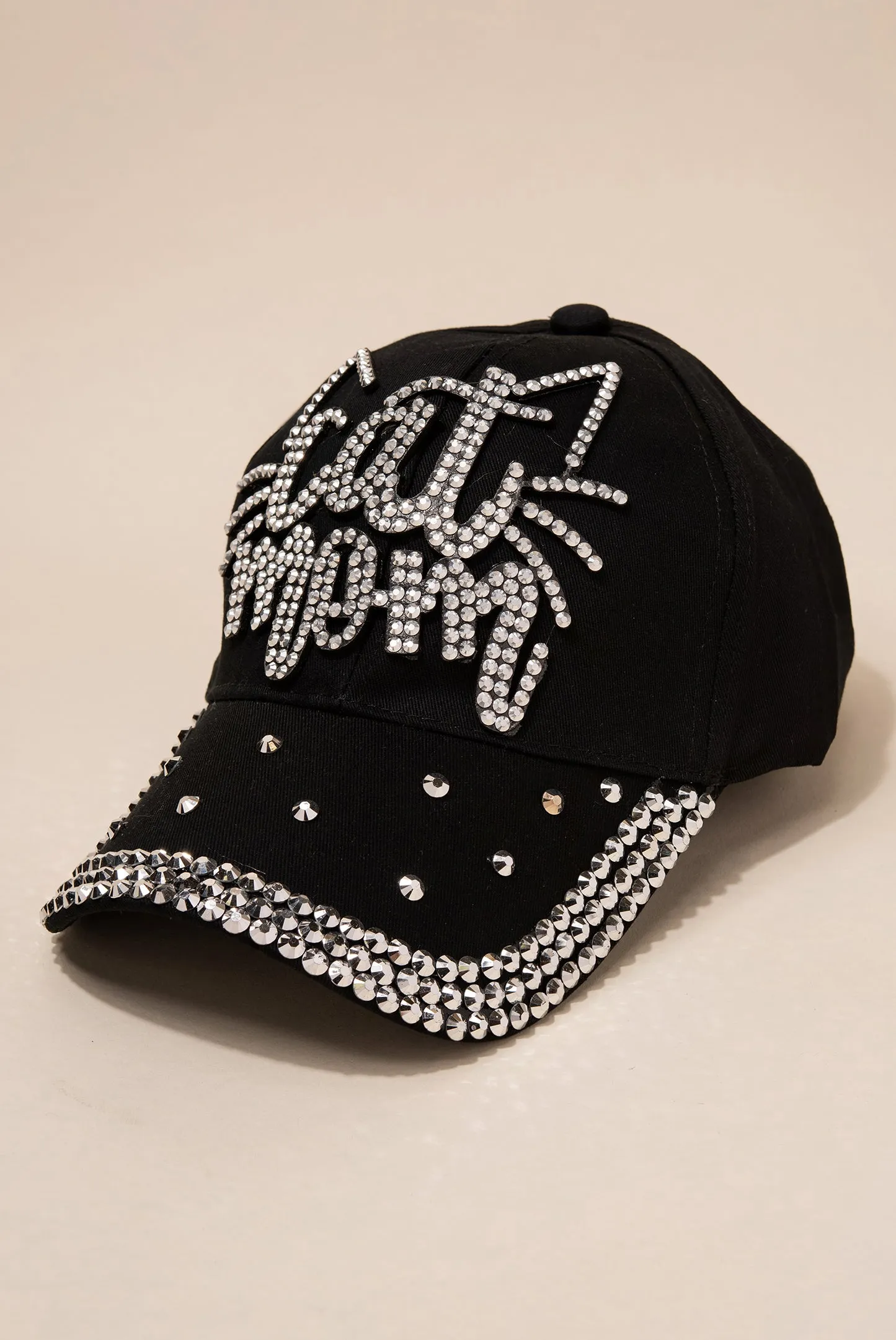 Cat Mom Cap with 3 Line Jewels