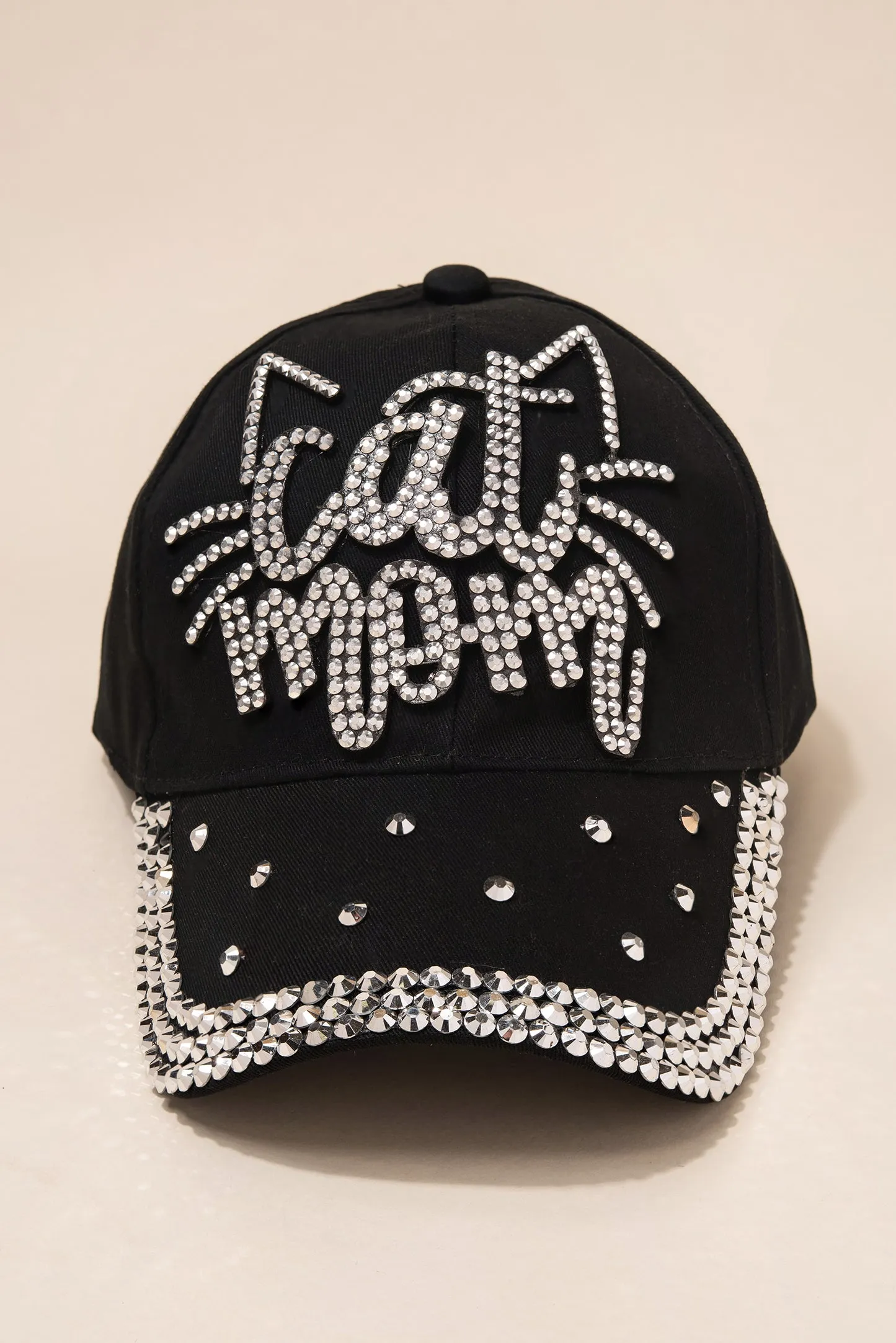 Cat Mom Cap with 3 Line Jewels