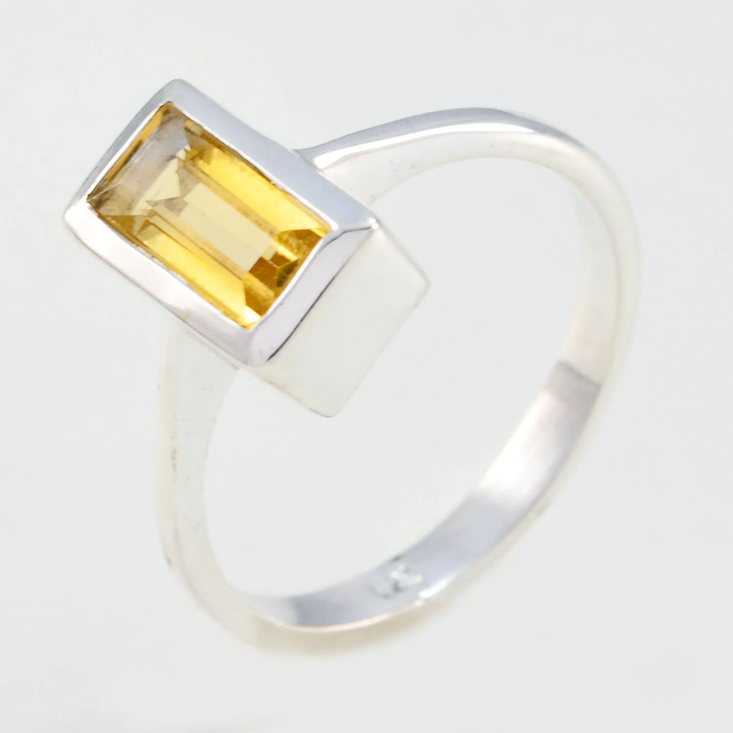 Chocolate-Box Stone Citrine 925 Sterling Silver Rings Statement Jewellery