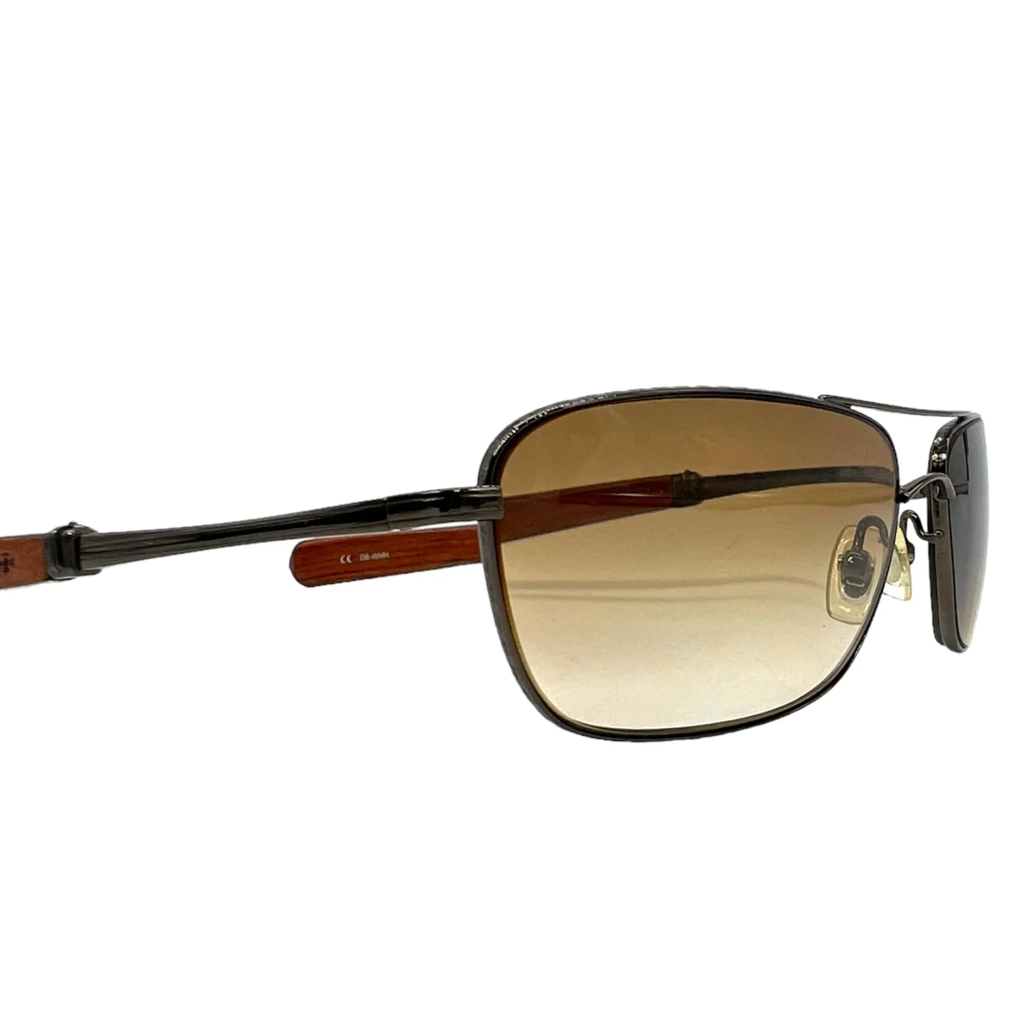 CHROME HEARTS Authentic Unisex Sunglasses with Wooden Temples