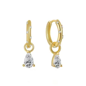 Classic Hoop Colored Diamond Huggie Earrings