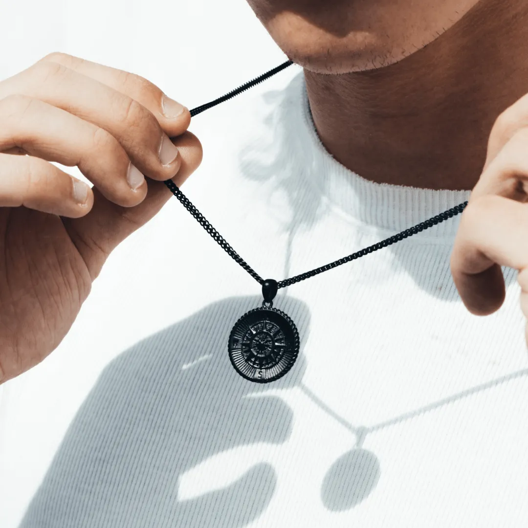 Compass Pendant - Black