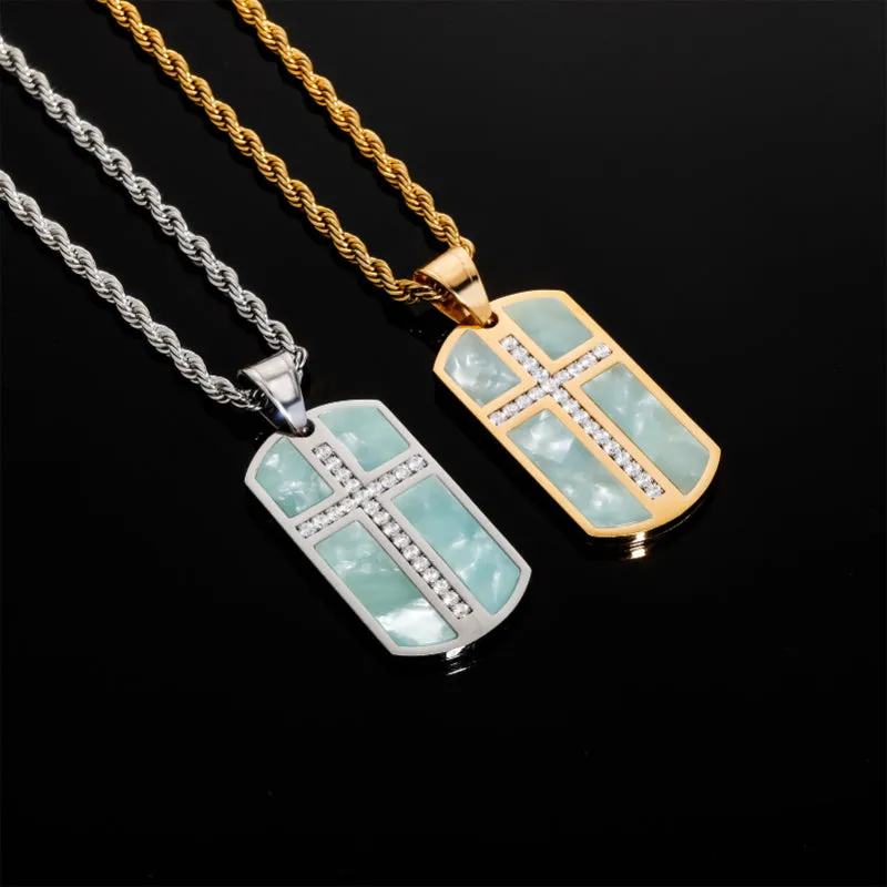 Cross Dog Tag Pendant