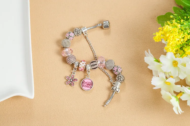 Crystal Enamel Beads Charm Beads Bracelet