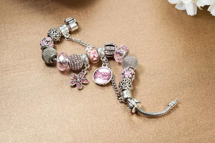 Crystal Enamel Beads Charm Beads Bracelet