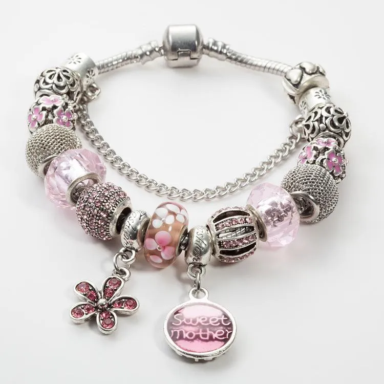 Crystal Enamel Beads Charm Beads Bracelet