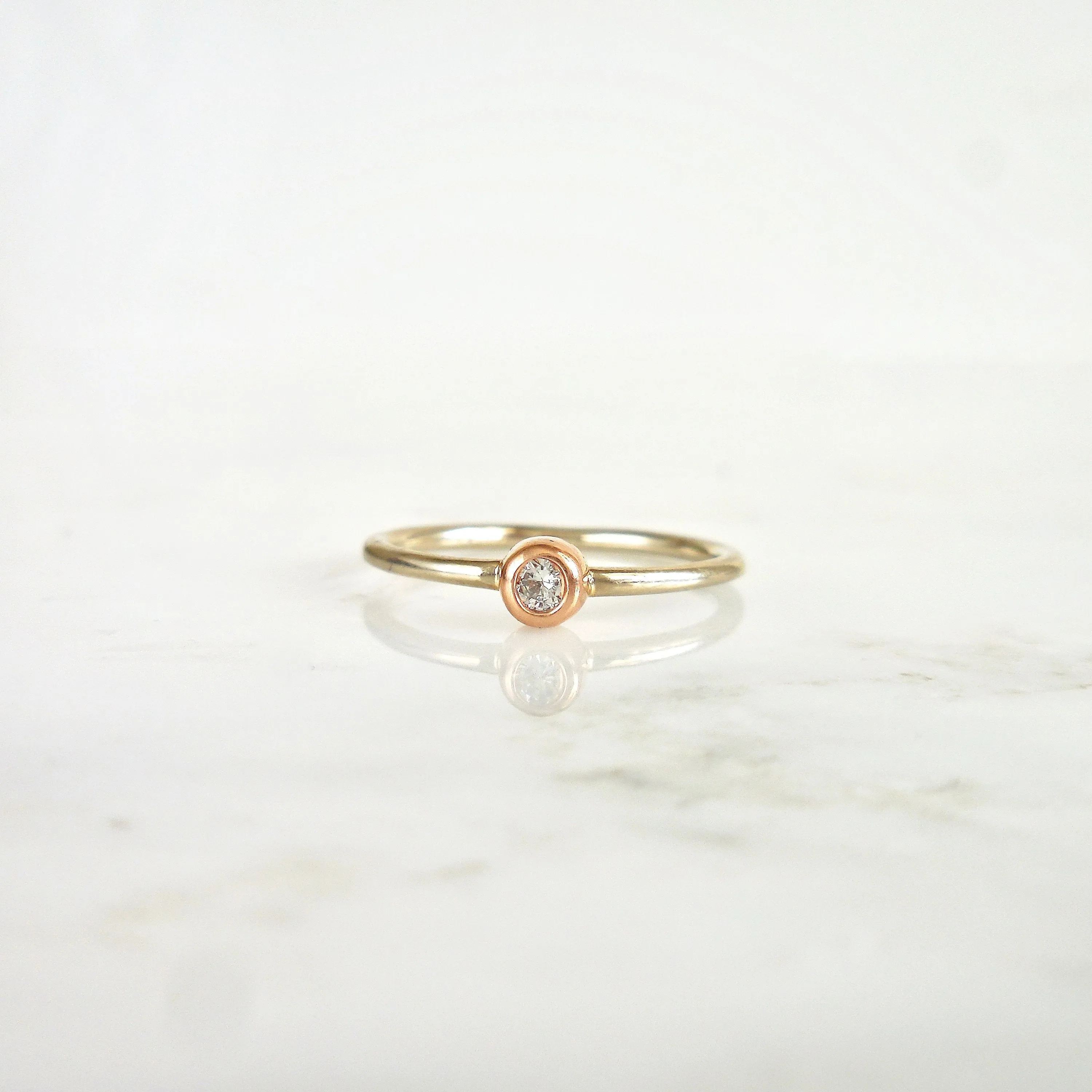 Dainty Diamond wedding Band Ring - Bezel Set Diamond Stack Ring - Diamond Stack Ring