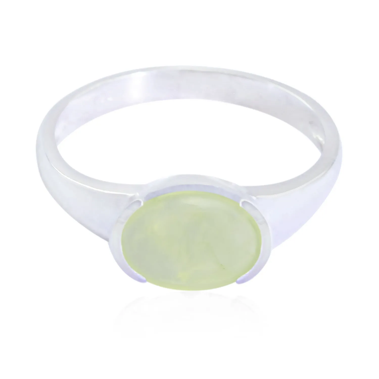 Dainty Gemstone Prehnite 925 Sterling Silver Ring Gift For Handmade