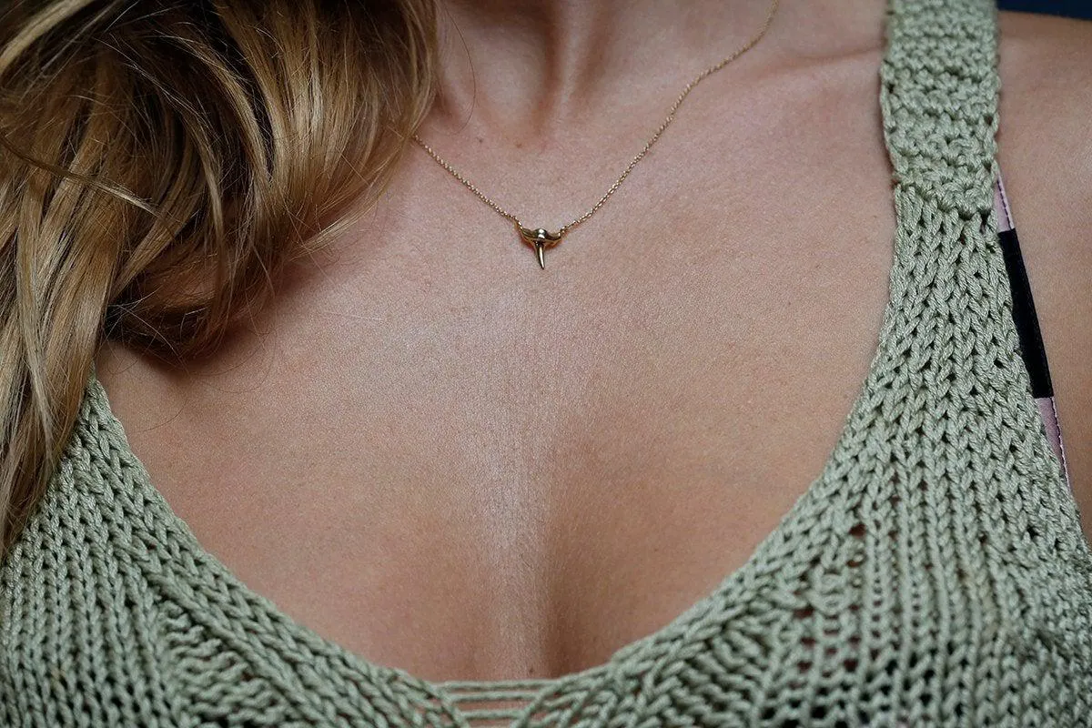 Dainty Gold Shark Tooth Necklace