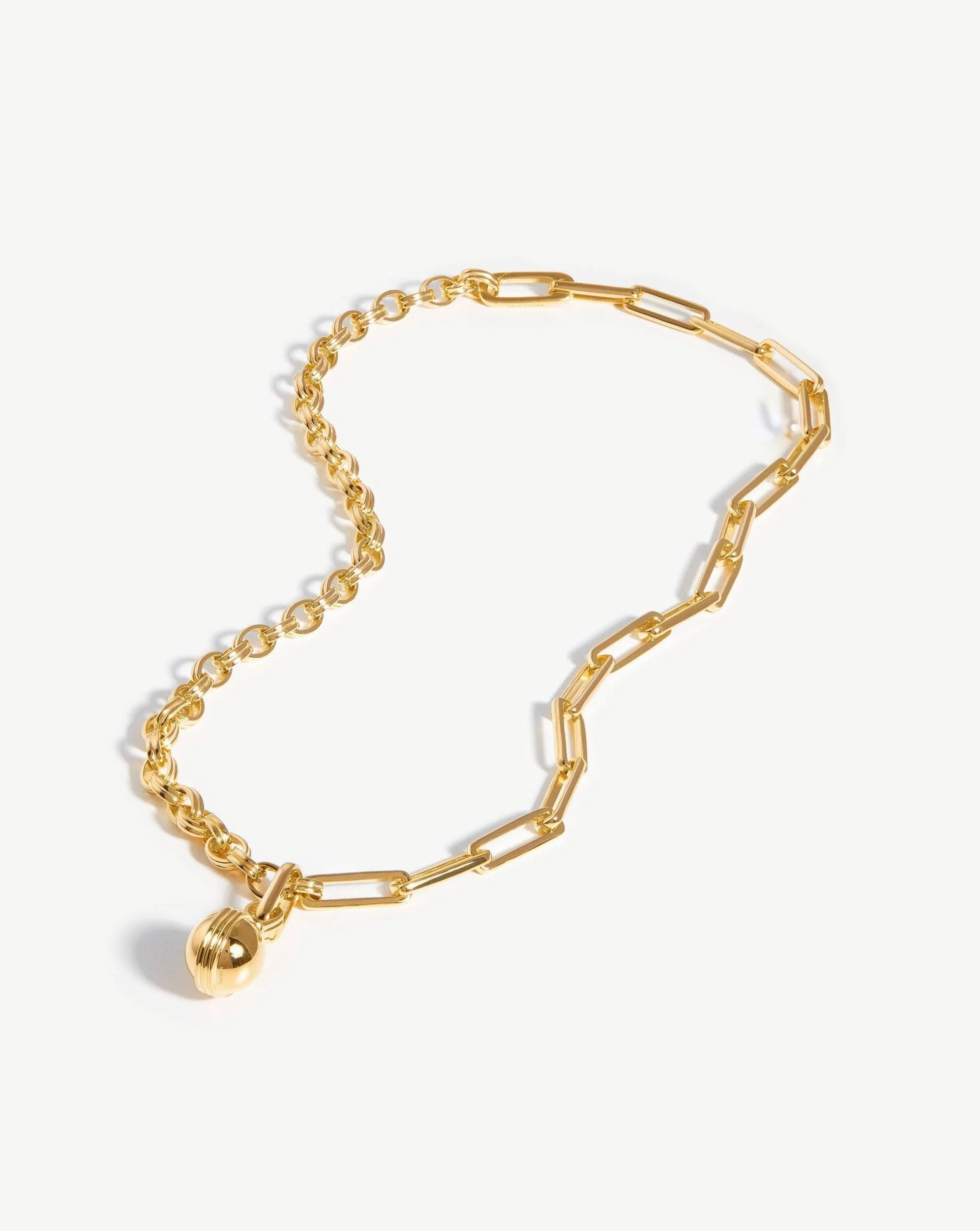 Deconstructed Axiom Small Sphere Chain Necklace | 18ct Gold Plated