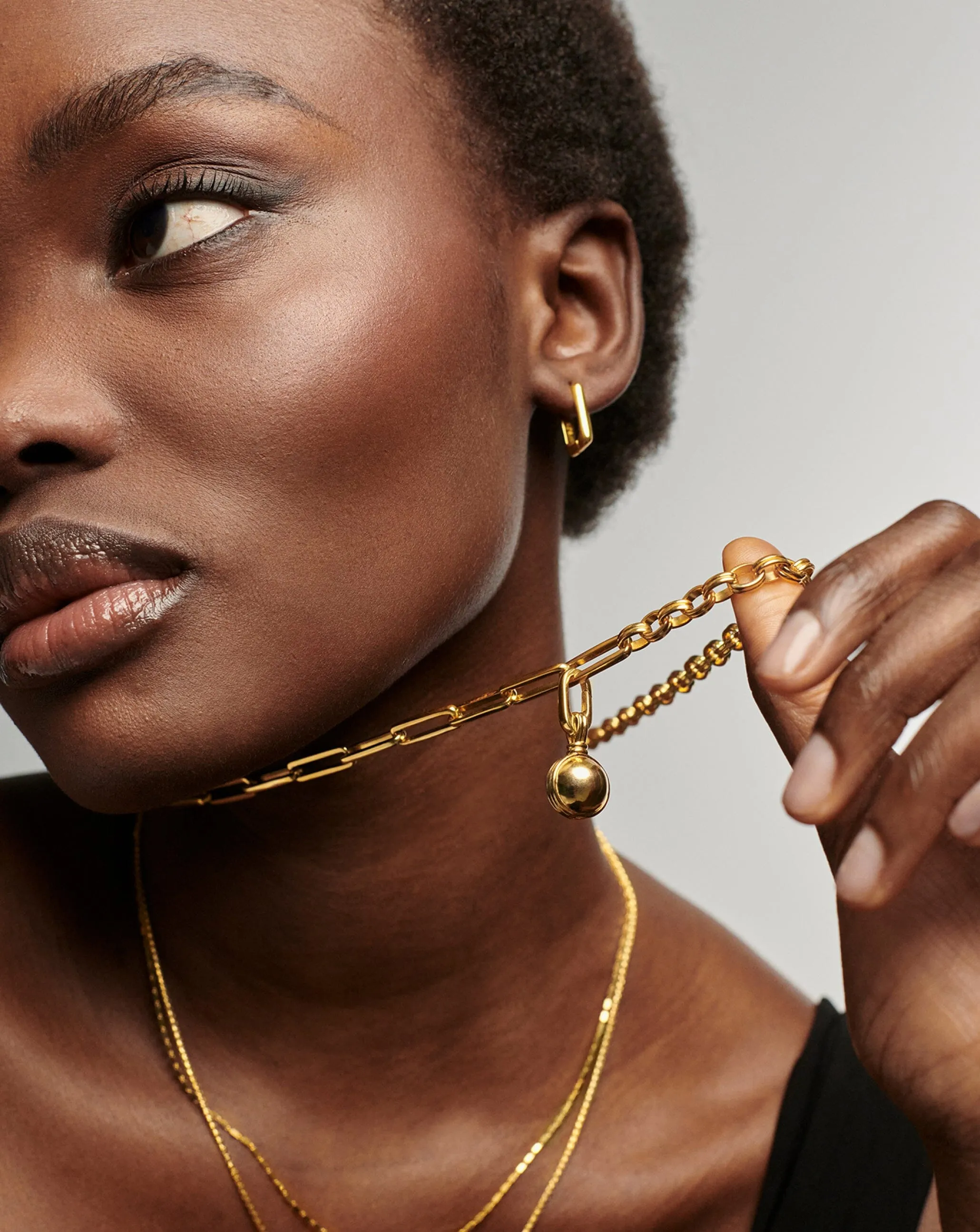 Deconstructed Axiom Small Sphere Chain Necklace | 18ct Gold Plated