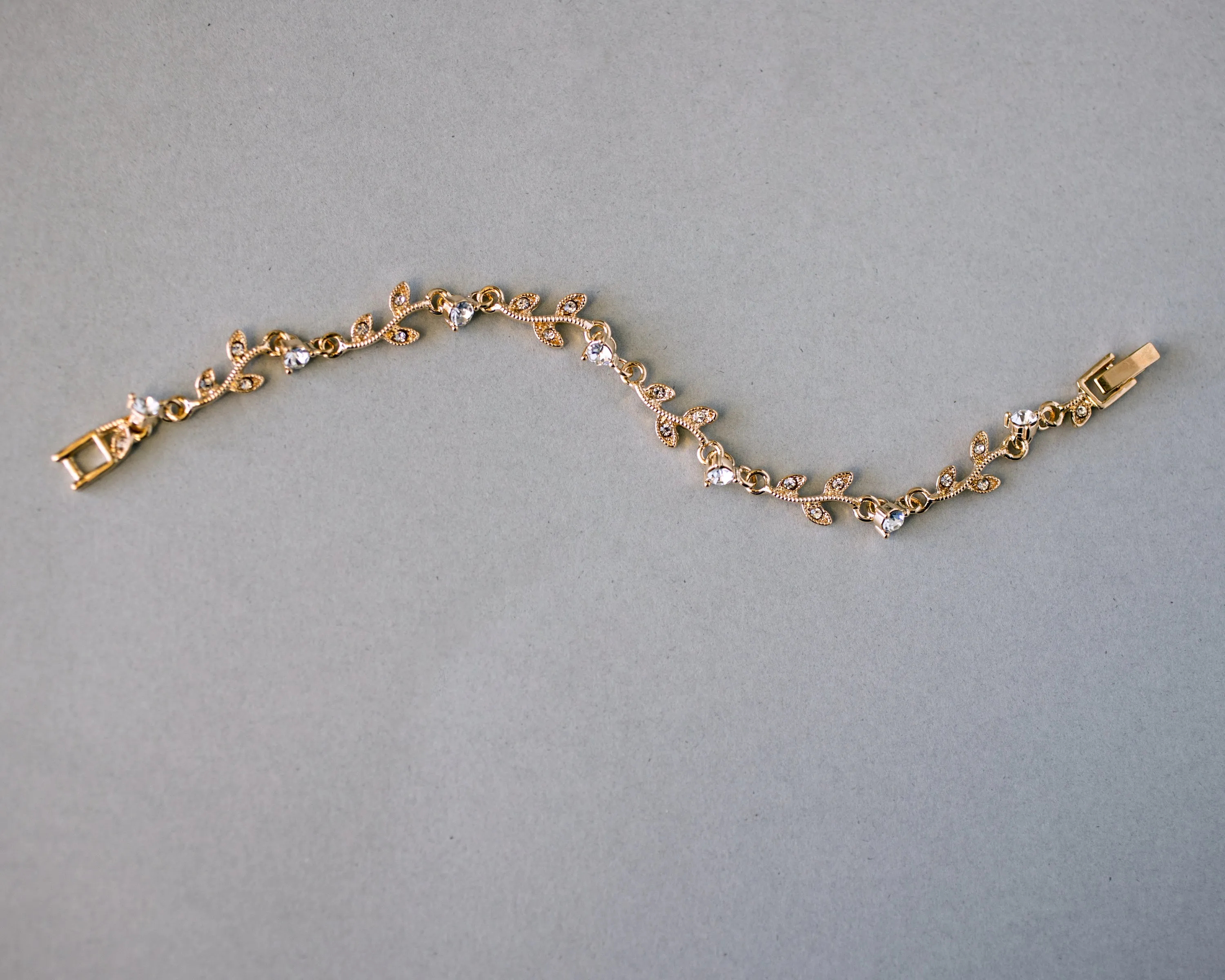 Delicate Crystal Vine Wedding Bracelet