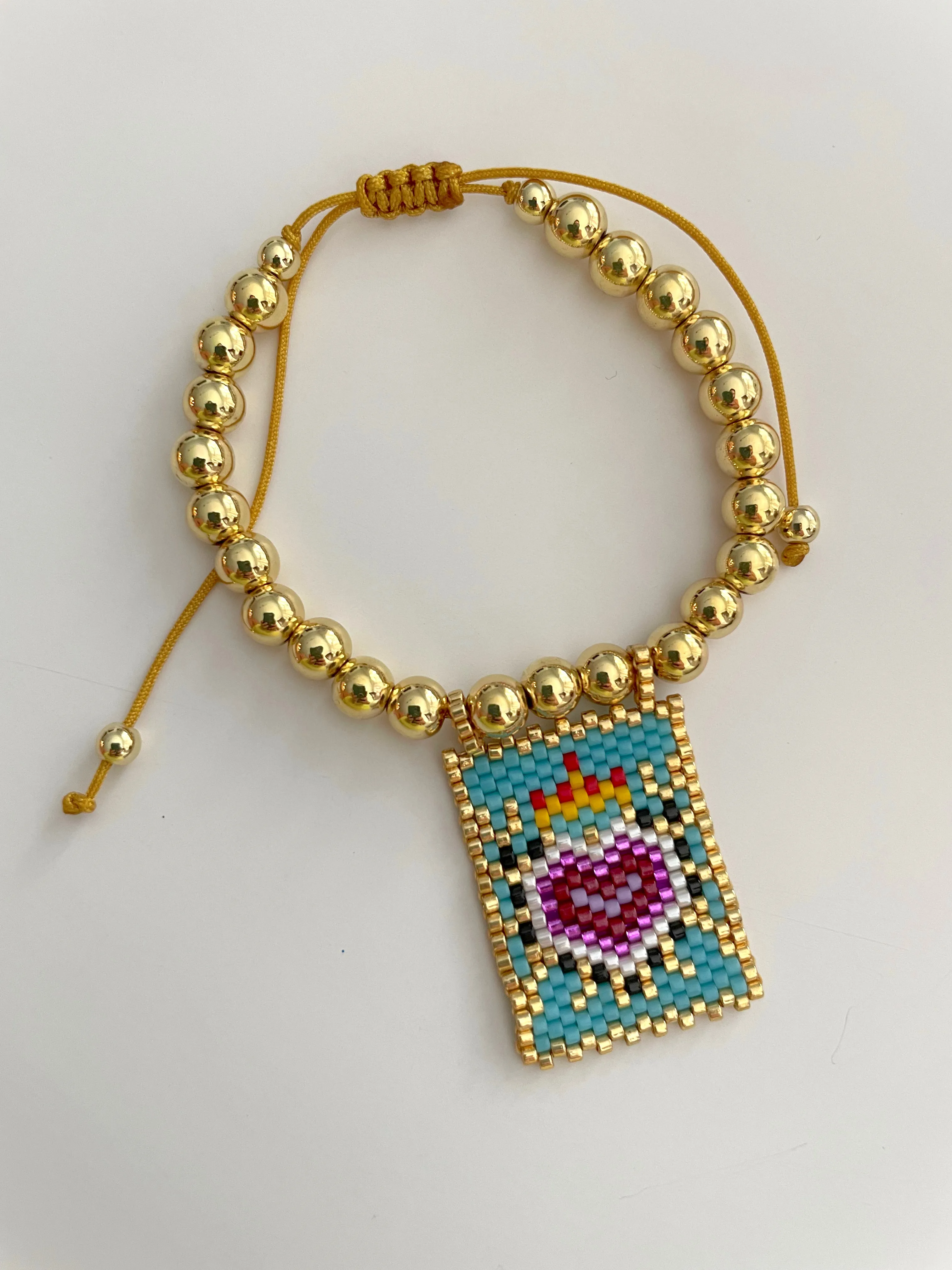 Designed beaded heart bracelet/necklace