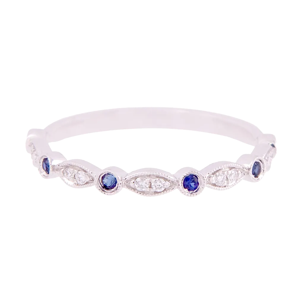 Diamond and Sapphire Marquise Band