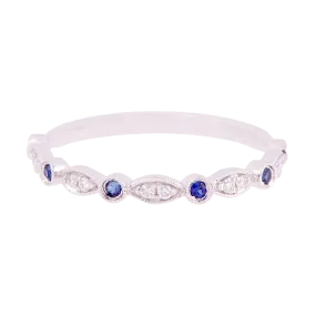 Diamond and Sapphire Marquise Band