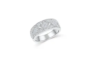 Diamond Anniversary Ring 0.41 ct tw Round-cut 14K White Gold BAN036