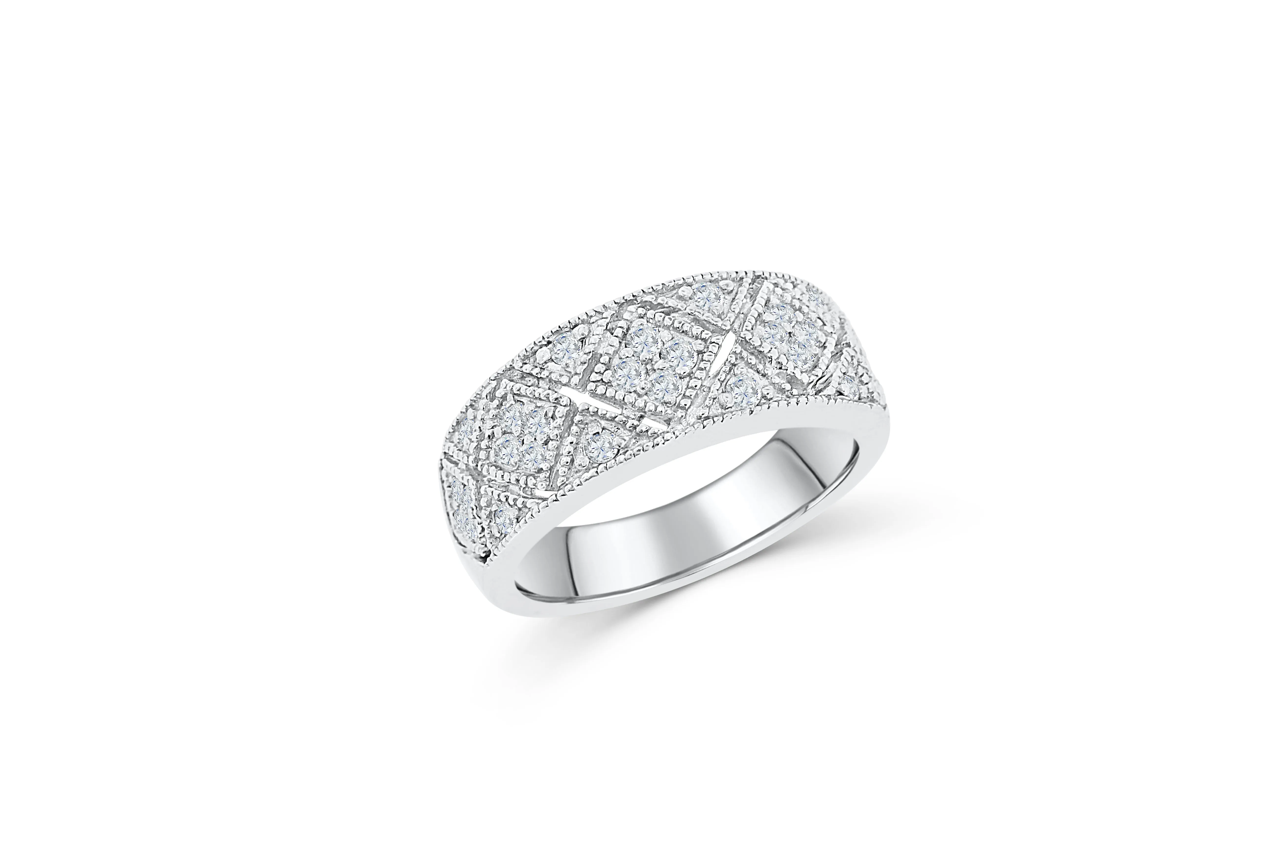 Diamond Anniversary Ring 0.41 ct tw Round-cut 14K White Gold BAN036