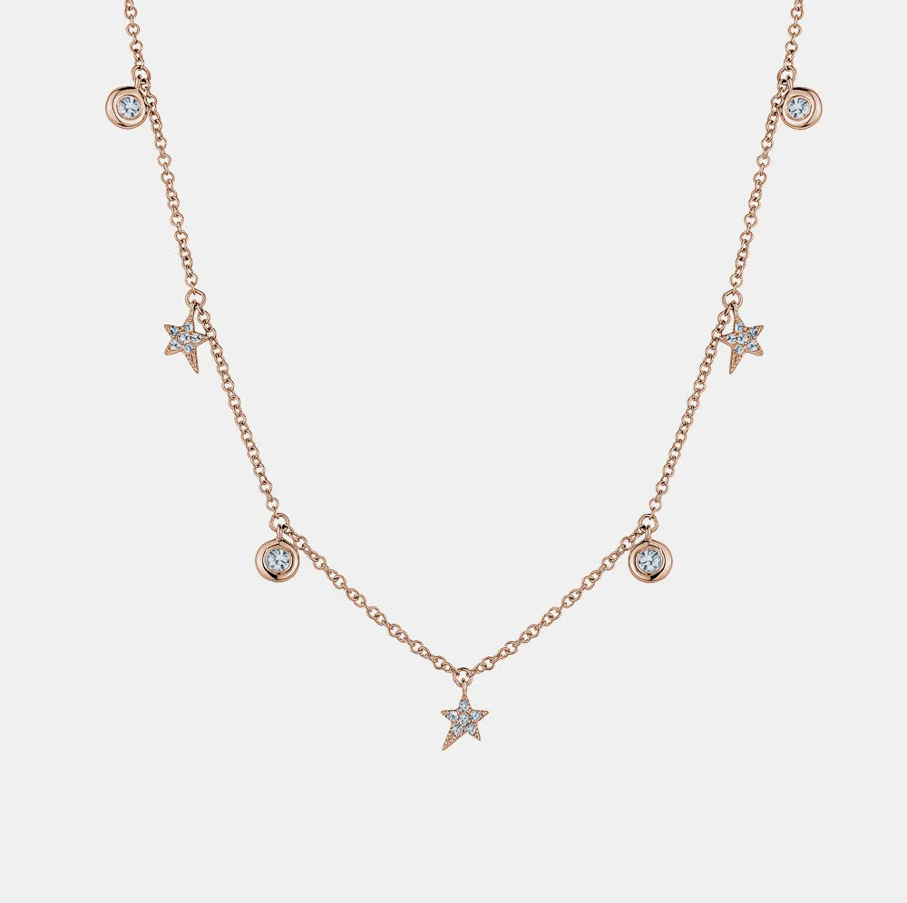 Diamond Bezel Star By the Yard Necklace