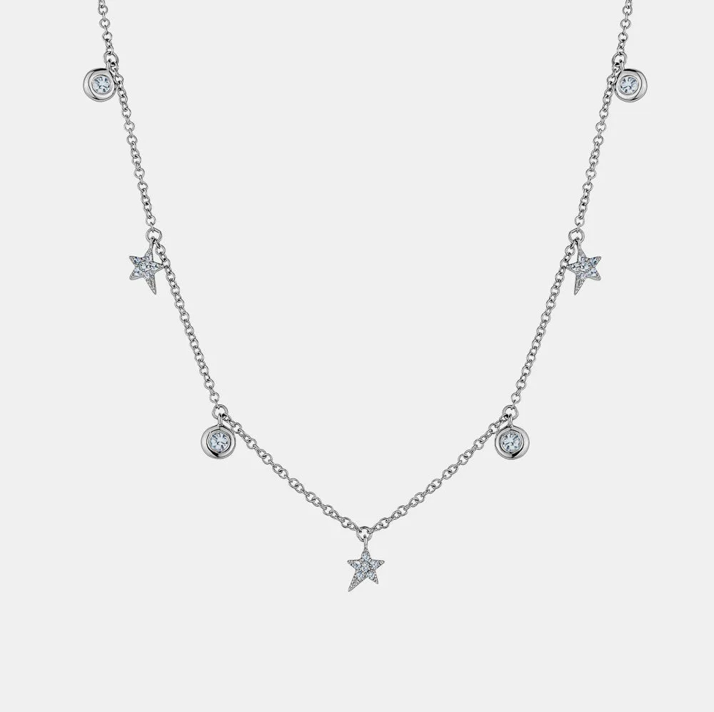 Diamond Bezel Star By the Yard Necklace