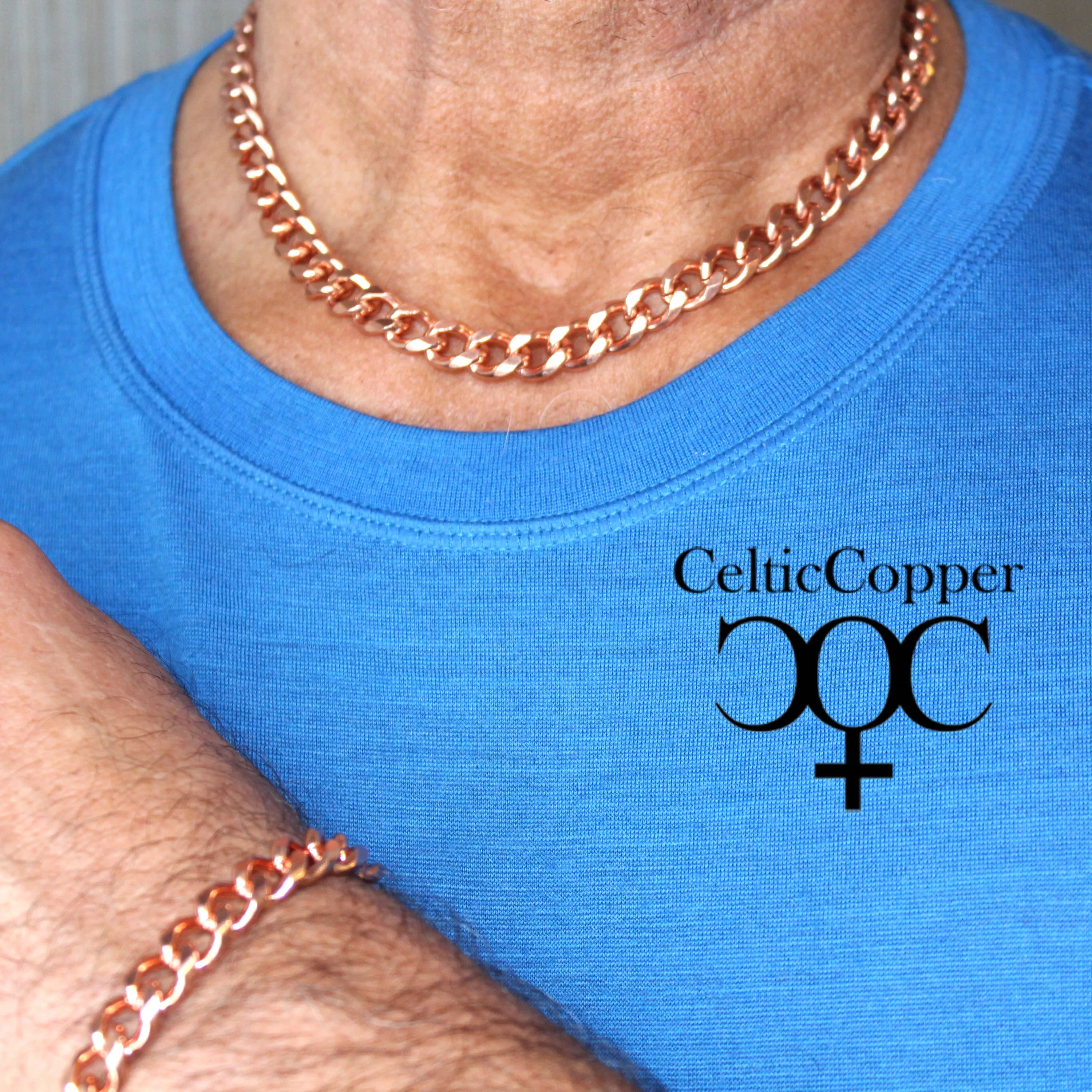 DIY Copper Jewelry Chain Making Kit / 36” Bulk 10mm Solid Copper Curb Chain with Rings and Clasps