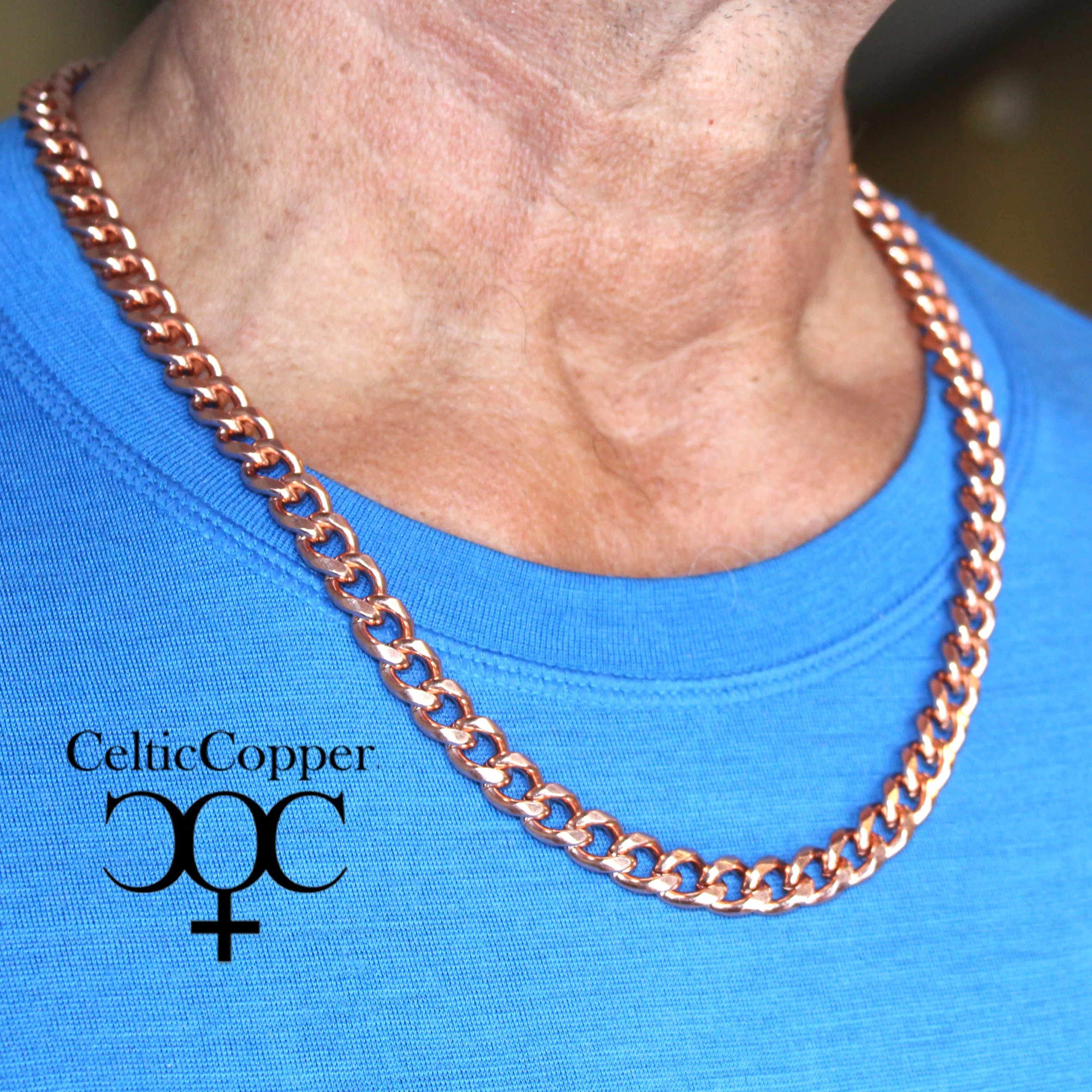 DIY Copper Jewelry Chain Making Kit / 36” Bulk 10mm Solid Copper Curb Chain with Rings and Clasps