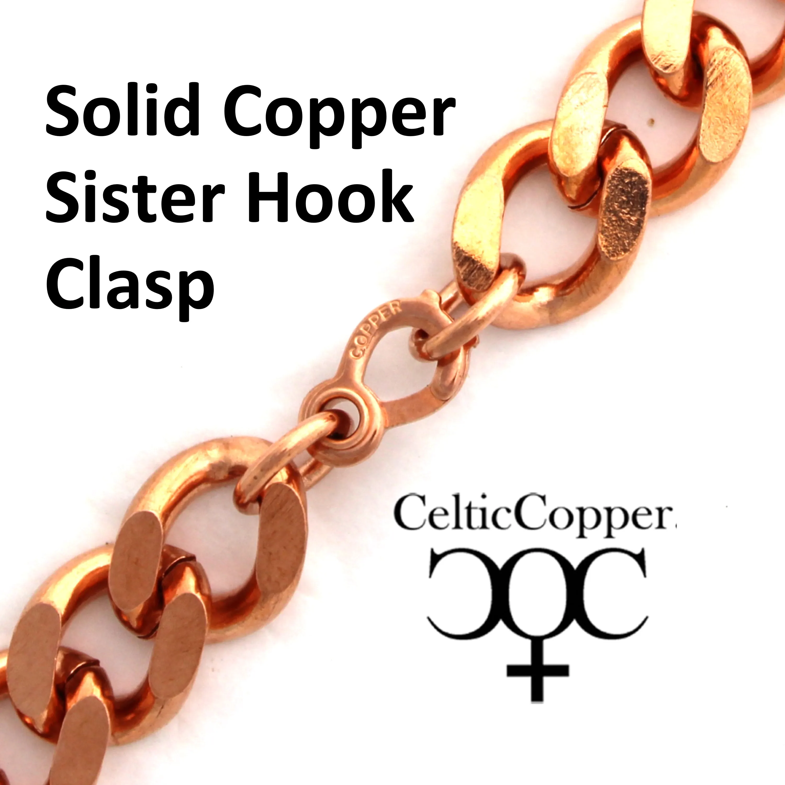 DIY Copper Jewelry Chain Making Kit / 36” Bulk 10mm Solid Copper Curb Chain with Rings and Clasps