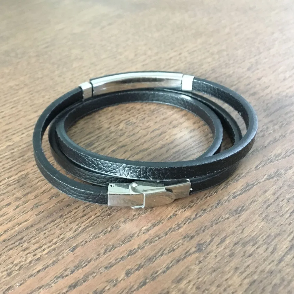 Double Layer Men's Leather Bracelets