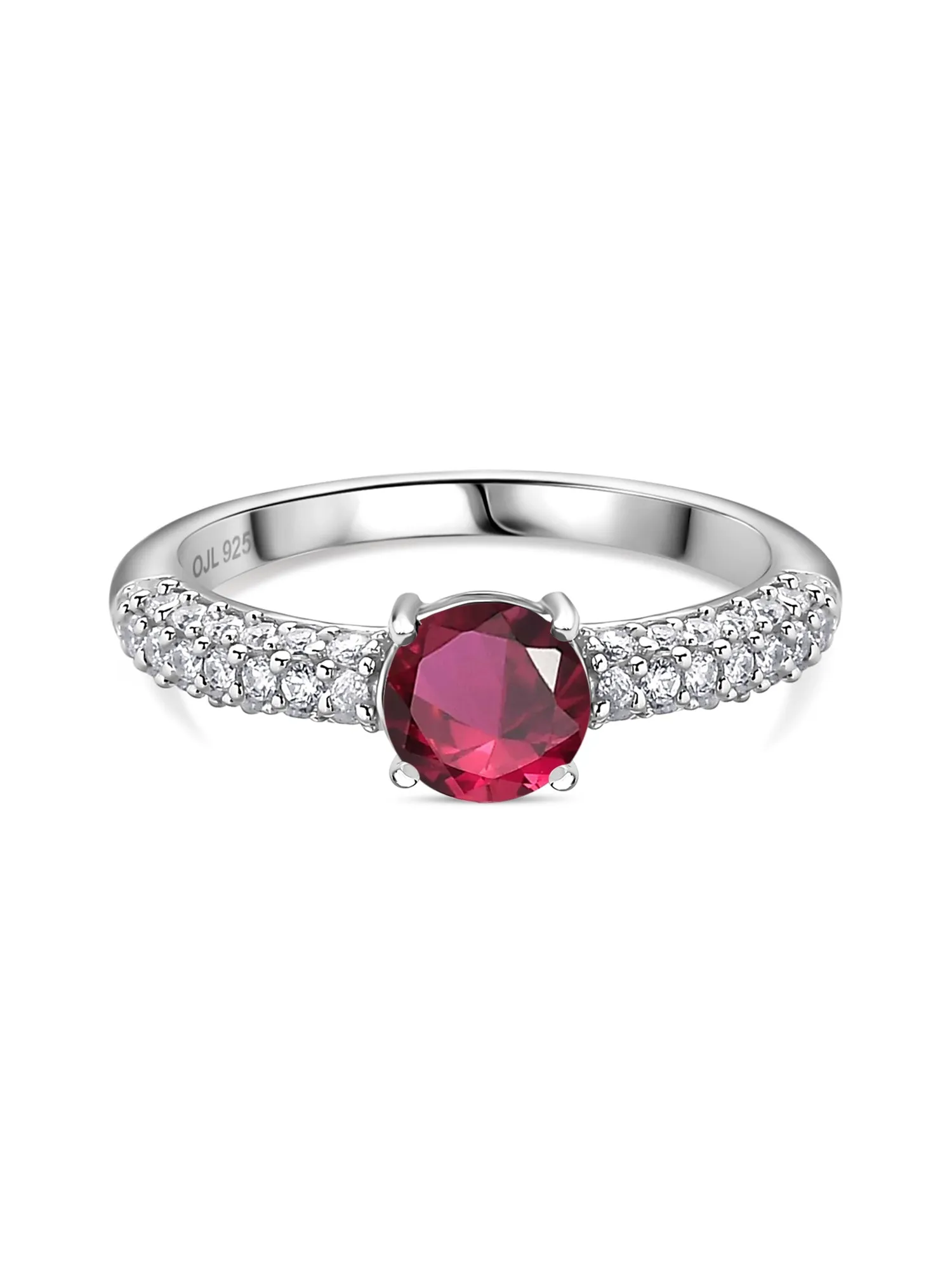 Ever So Red 1 Carat Solitaire Ring In 925 Silver