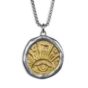 Evil Eye Good Luck Necklace - Silver x Gold