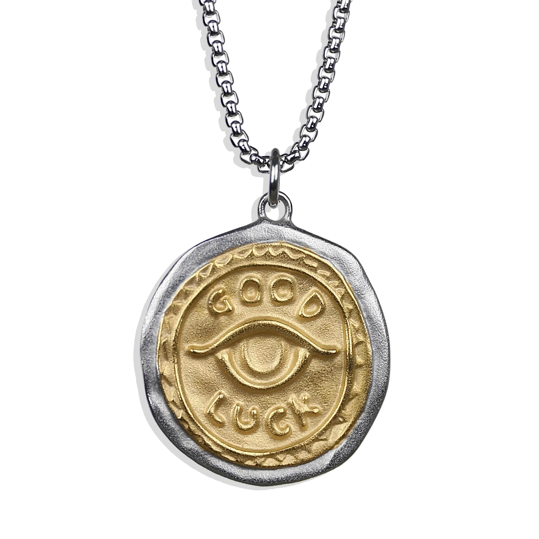 Evil Eye Good Luck Necklace - Silver x Gold