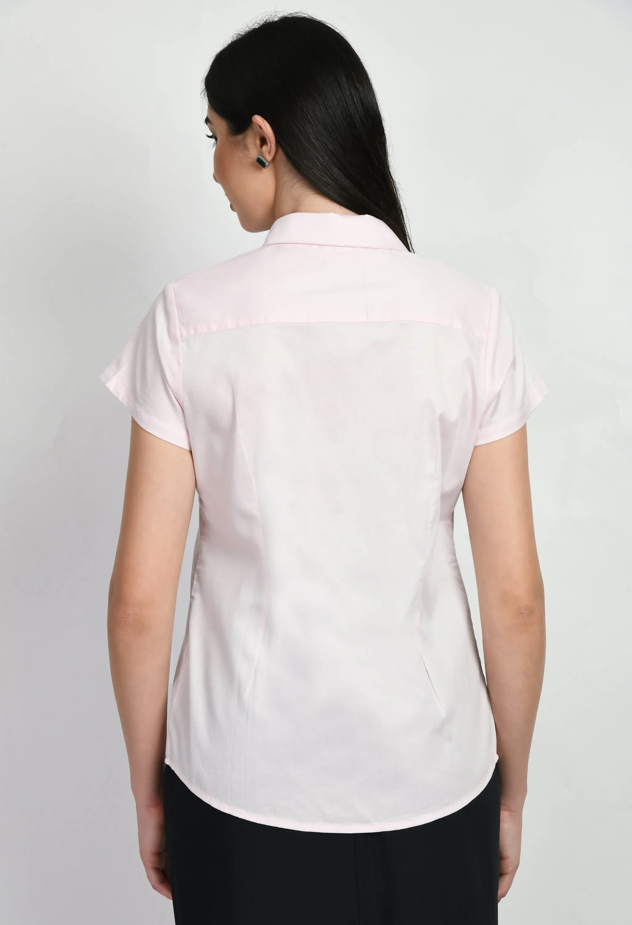 Exude Creativity Cap Sleeves Shirt (Blush Pink)