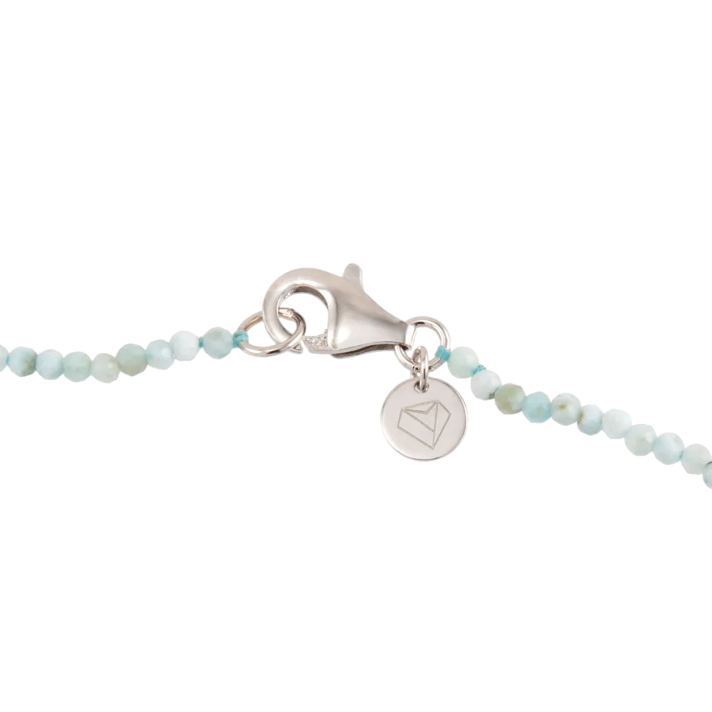 Faceted Larimar Beaded Necklace