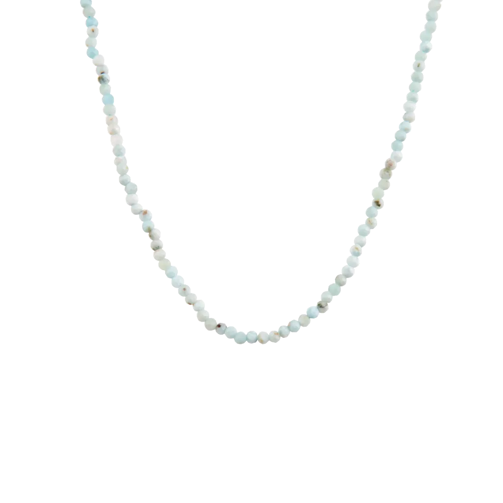 Faceted Larimar Beaded Necklace