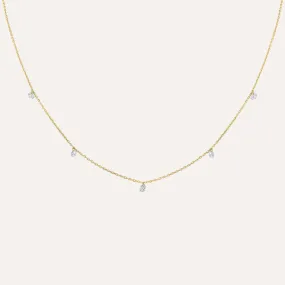 Floating Diamond Station Necklace