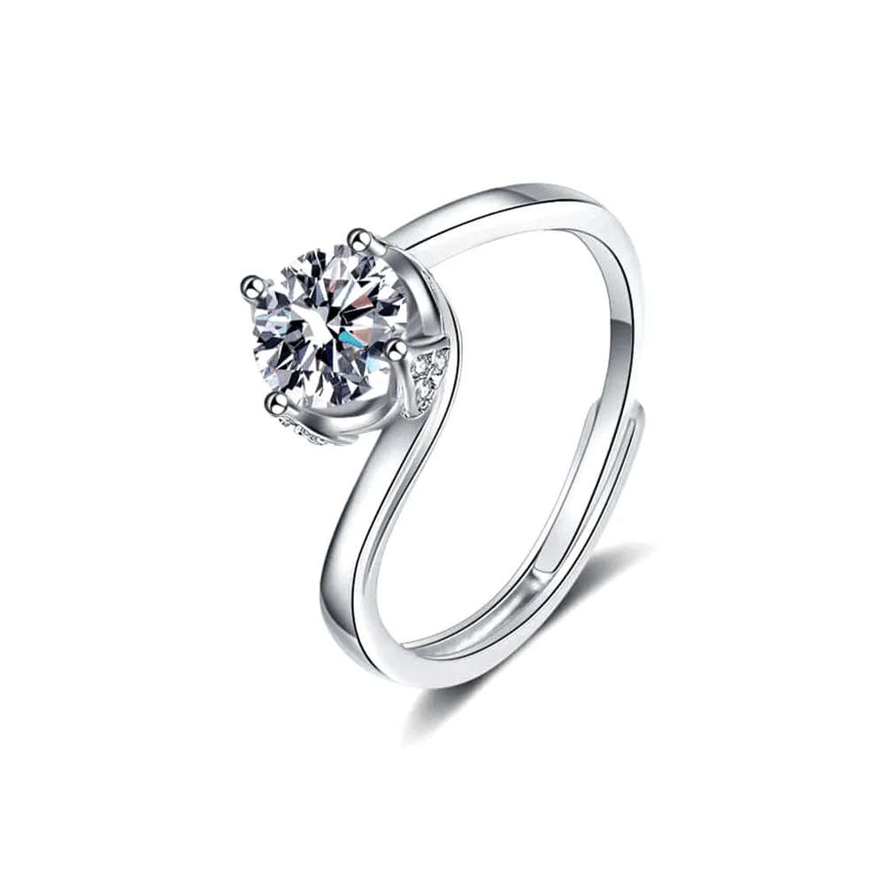 Flower Moissanite Ring for Women