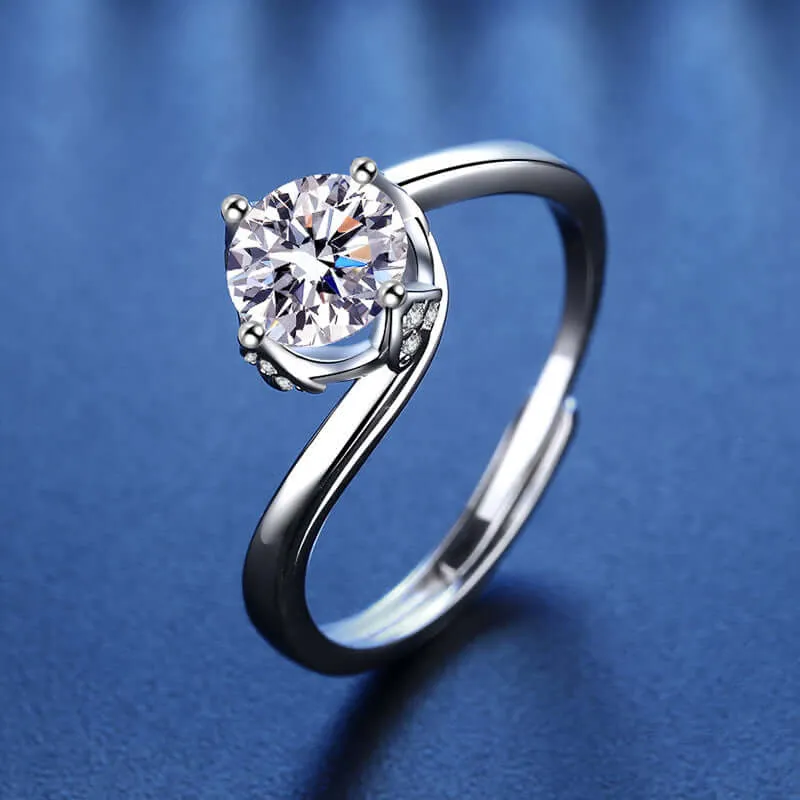 Flower Moissanite Ring for Women