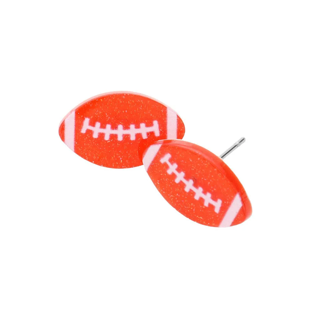 Football Game Day Resin Stud Earrings