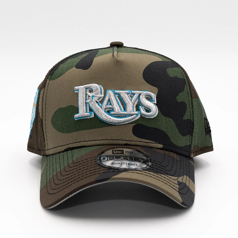 FRESH RAGS X NEW ERA TAMPA BAY RAYS SCRIPT 20 Seasons SIDE PATCH - 9FORTY AFRAME SNAPBACK