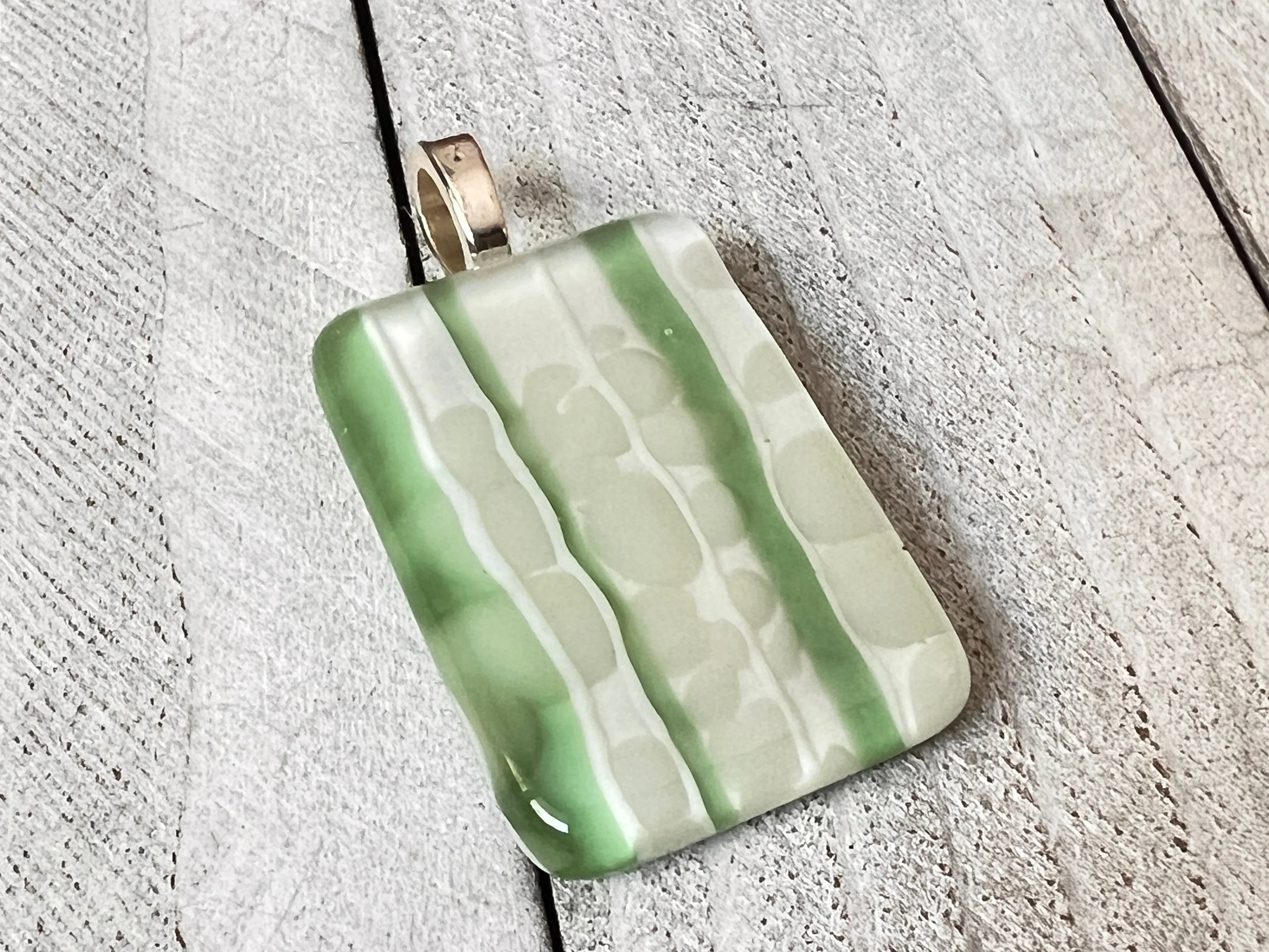 Fused Glass Pendant~ Pistachio Torte