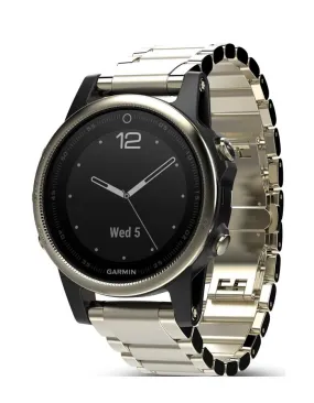 Garmin Fenix 5S Sapphire Smartwatch - Champagne -Metal Band - Wi-Fi-Enabled